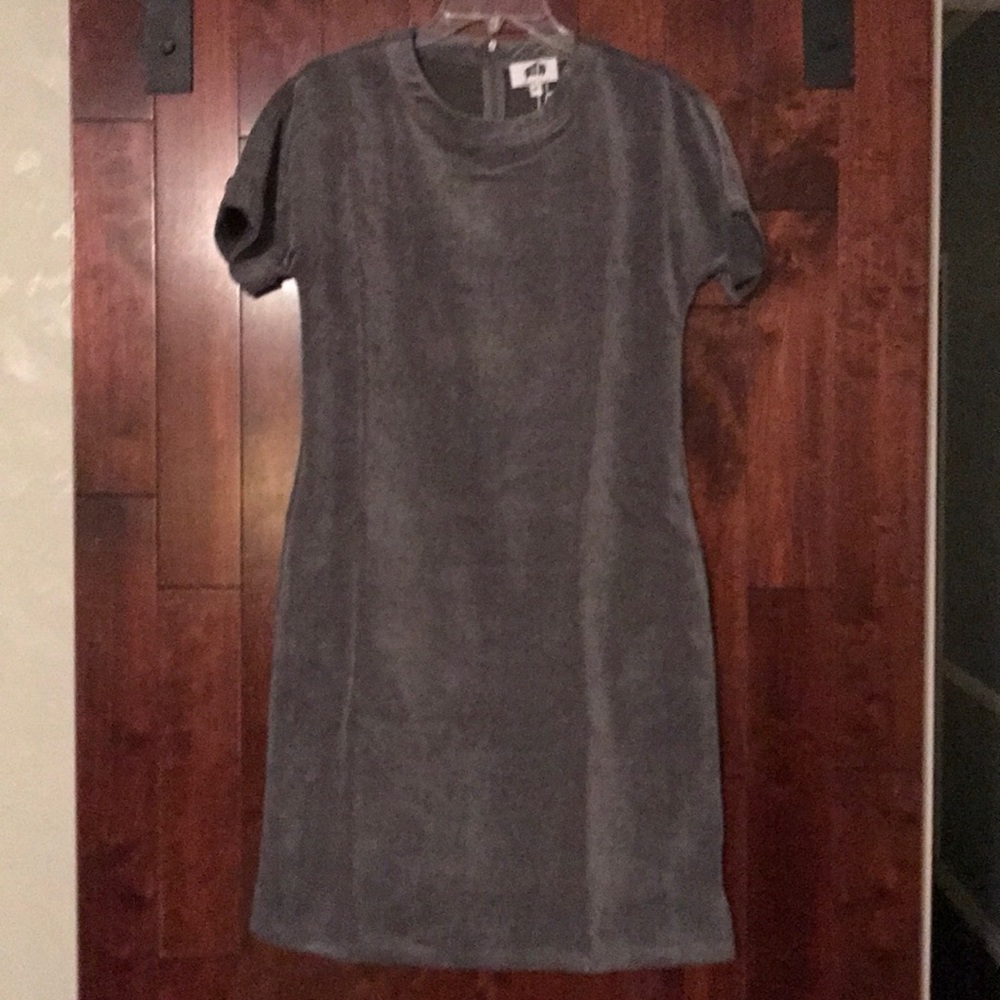 Grey corduroy shift dress